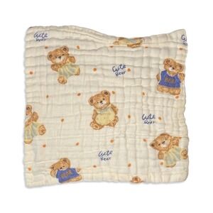 4 pack Wash/Burp Cloths in Teddy Bear Pattern, 10 x 10